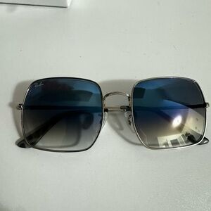 Ray-Ban Silver Frame Blue Gradient Sunglasses